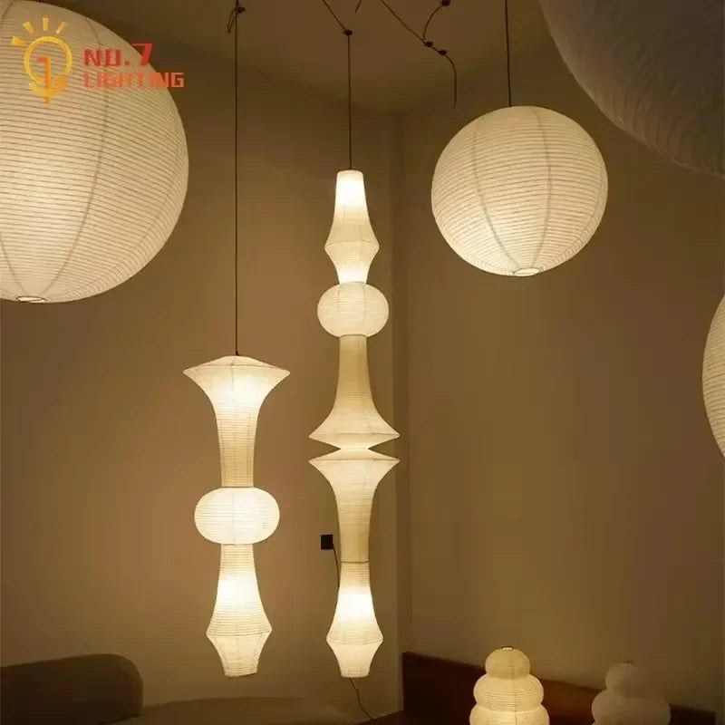 Rice Paper Pendant Light Japanese Minimalism White