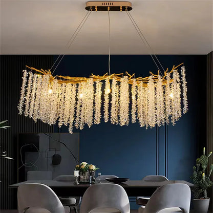 Decorbites™ Gold-Kristall-Kronleuchter: Moderner Luxus-Hängender Ast, für Esszimmer Küche Wohnzimmer Schlafzimmer