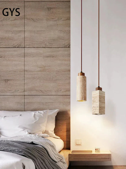 DecorBites™ Japanese Style Yellow Stone Pendant Lamp for Bedroom, Restaurant, and Bar