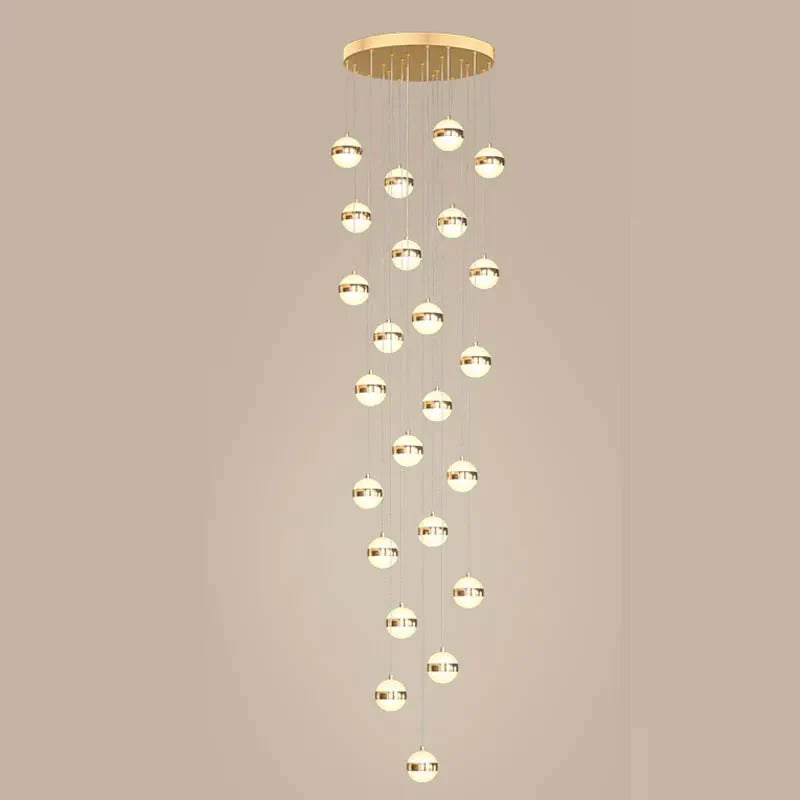 Gold Acrylic Staircase Chandelier