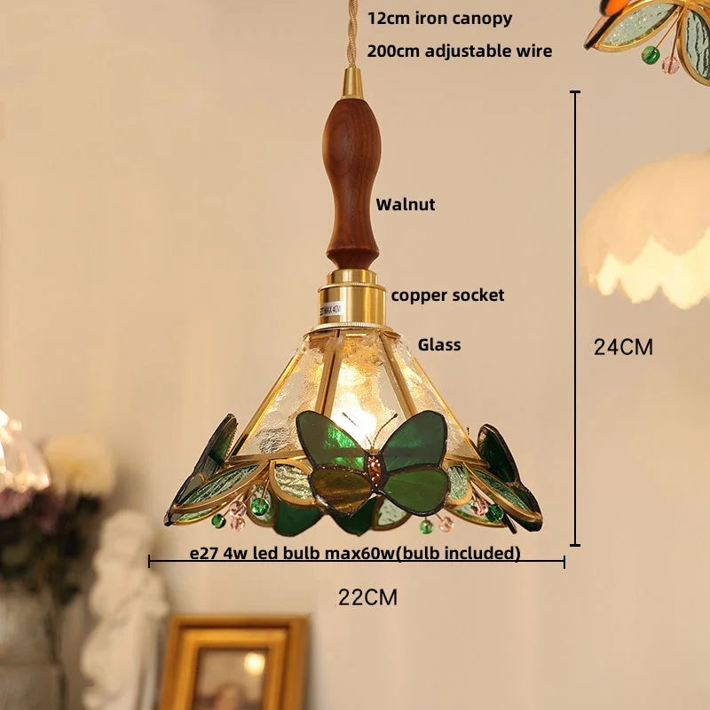 Decorbites™ Klar-Glas-LED-Pendantleuchte Tiffany-Schmetterling Hängelampe