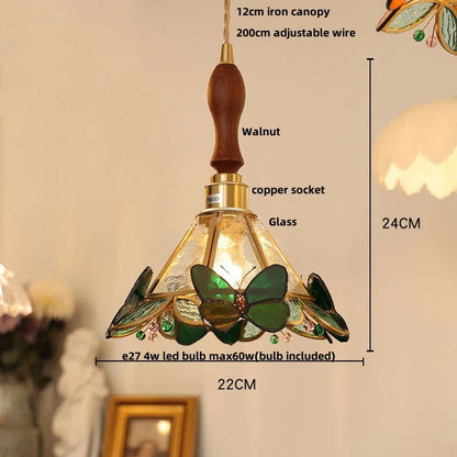 Decorbites™ Klar-Glas-LED-Pendantleuchte Tiffany-Schmetterling Hängelampe
