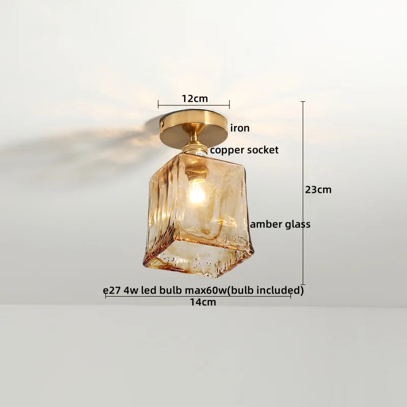 Decorbites™ Grüne Glas-LED-Deckenleuchte für die Beleuchtung von Wohnzimmer, Flur und Heim