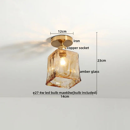 Decorbites™ Grüne Glas-LED-Deckenleuchte für die Beleuchtung von Wohnzimmer, Flur und Heim