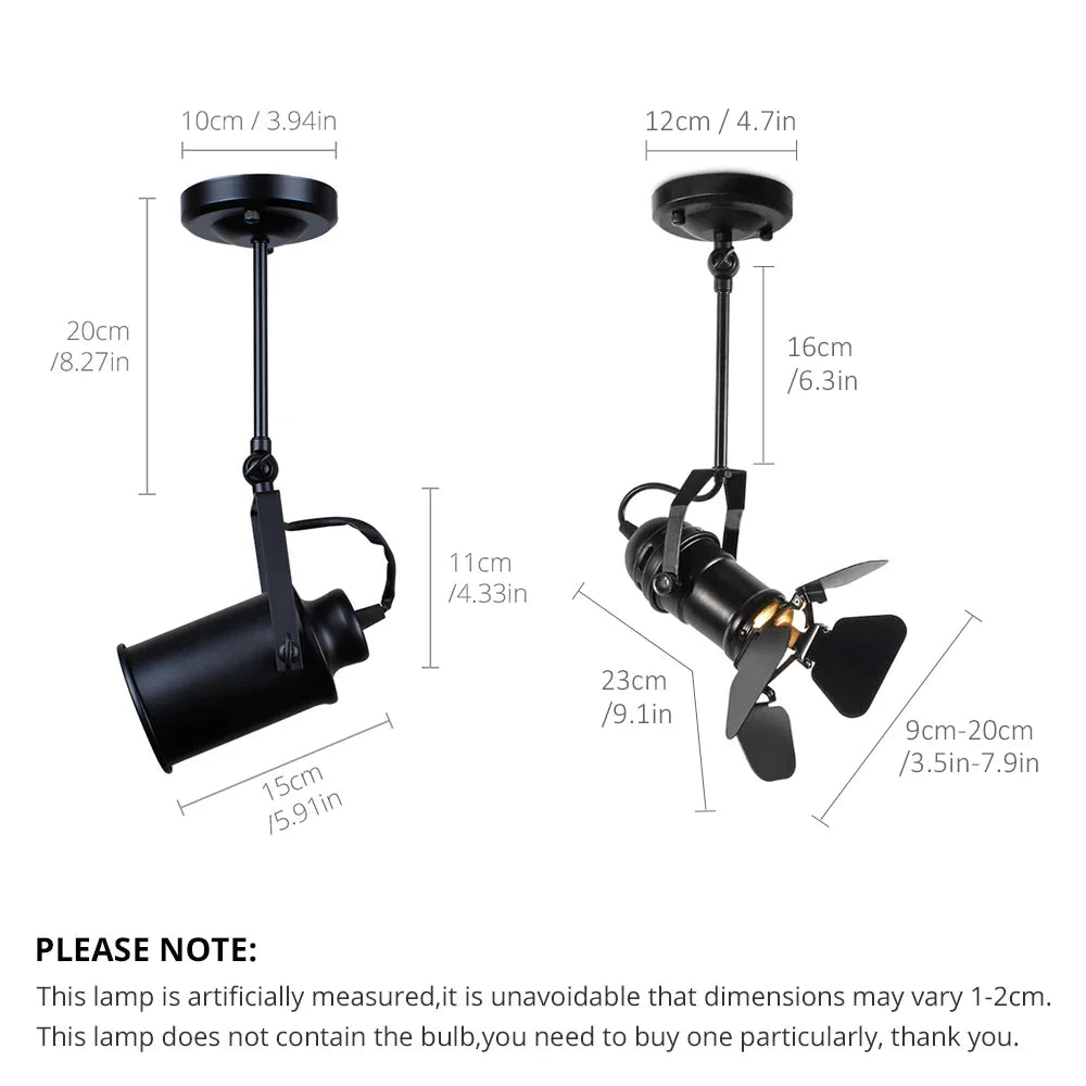 Black Retro Ceiling Lamp