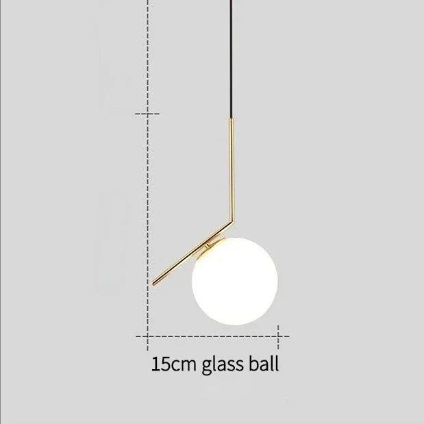 Decorbites™ Goldener Ring-Glasball-Hängeleuchte für Schlafzimmer und Wohnzimmer.