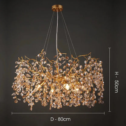 Decorbites™ Kristall-LED-Kronleuchter 60/80/100 cm Goldenes Luxus-Licht für Ess- und Wohnzimmer