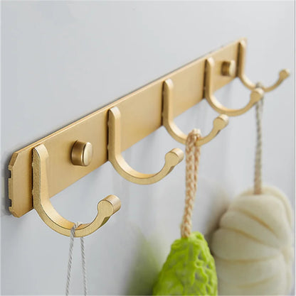 Decorbites™ Gebürstetes Gold-Aluminium-Garderobenhaken Set aus 4 - Badezimmer- & Küchenhaken