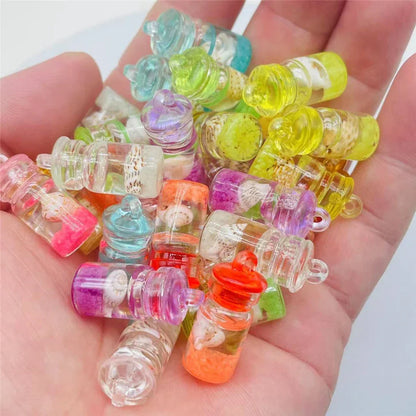 DecorBites™ Heart Pearl Shell Wishing Bottle Miniature DIY Accessory For Jewelry