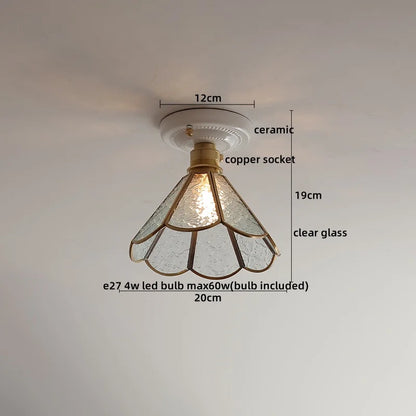 DecorBites™ LED Canopy Ceiling Light Glass Copper Luminaria De Teto