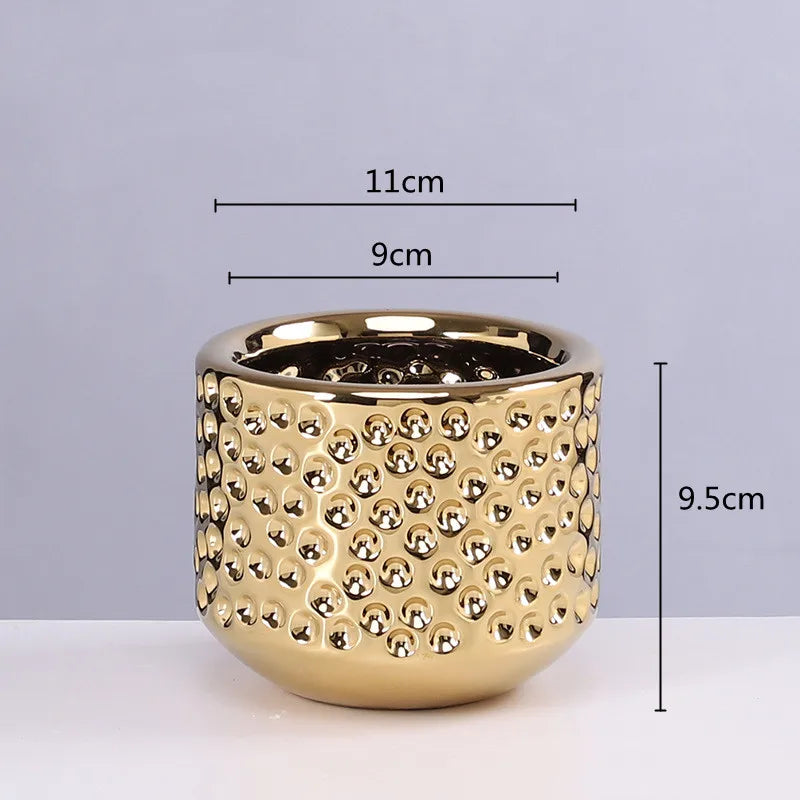 Gold Ceramic Succulent Vase