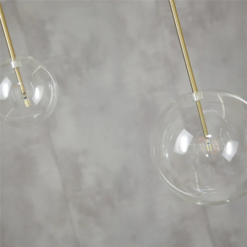 Nordic Clear Glass Globe Pendant Light in Chrome