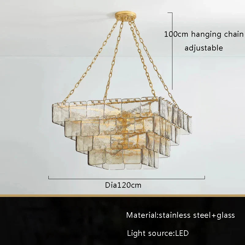 Decorbites™ Gold-Glas-Lüster Luxe-Wohnzimmer-Beleuchtung Luxuriöse Hängelampe