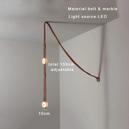 Decorbites™ Leder-Marmor-Hängeleuchte Luxuriöses dimmbares Armatur Einfache Installation Schlafzimmer Wohnzimmer Lampe
