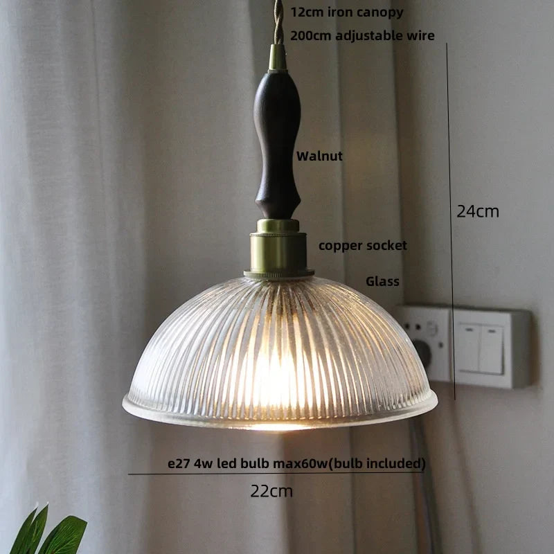 Brass Glass Pendant Light With Clear Shade Dining
