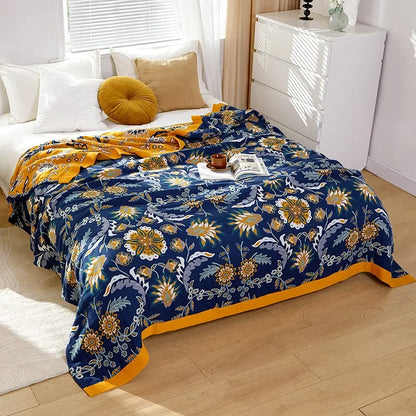 Decorbites™ Boho-Mandala-Baumwolldecke für den Sommer – Doppelseitige weiche Wurfdecke für Betten, Sofas