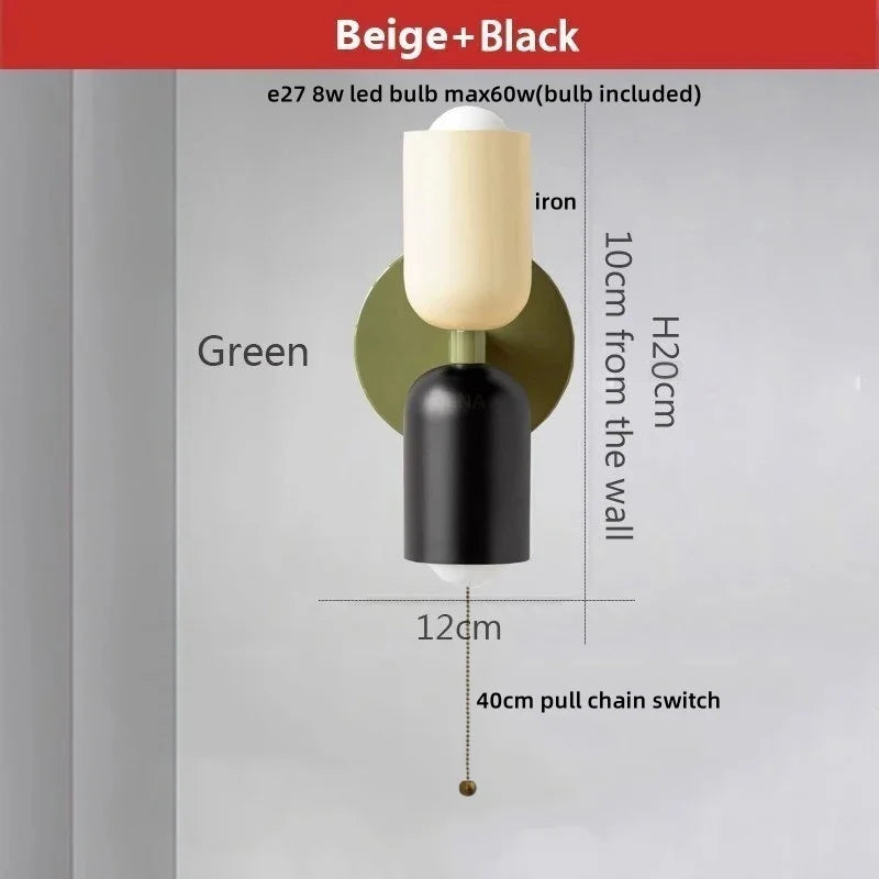 Decorbites™ LED-Wandleuchte Bunte Eisen-Doppelkopf Moderne Nachttischlampe