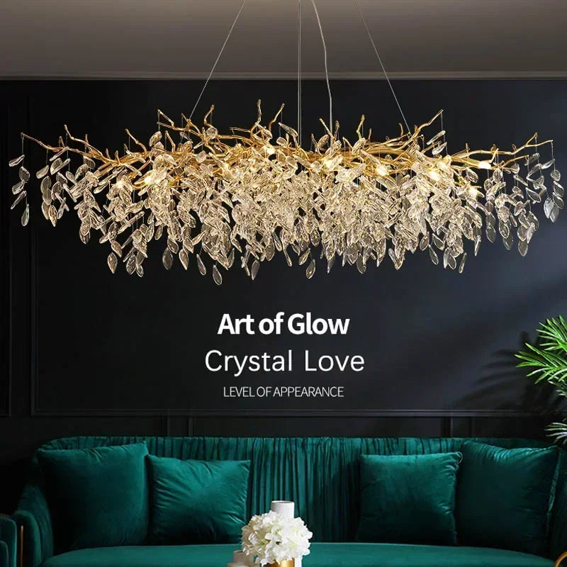 DecorBites™ Crystal Pendant Chandelier for Luxury Dining Living Room LED Lighting