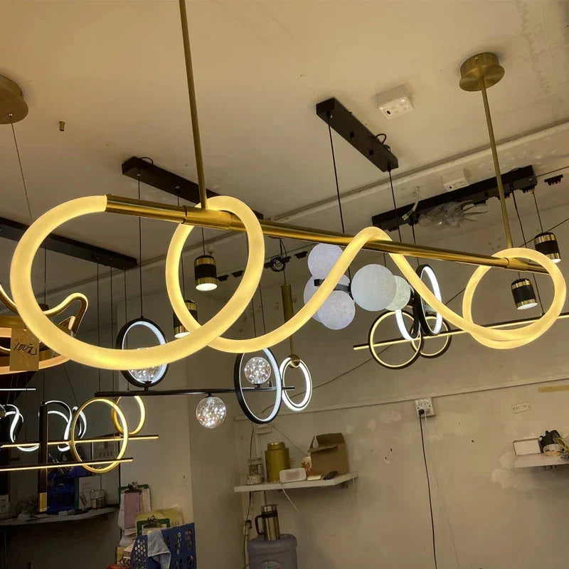 Modern Gold Black Chandelier