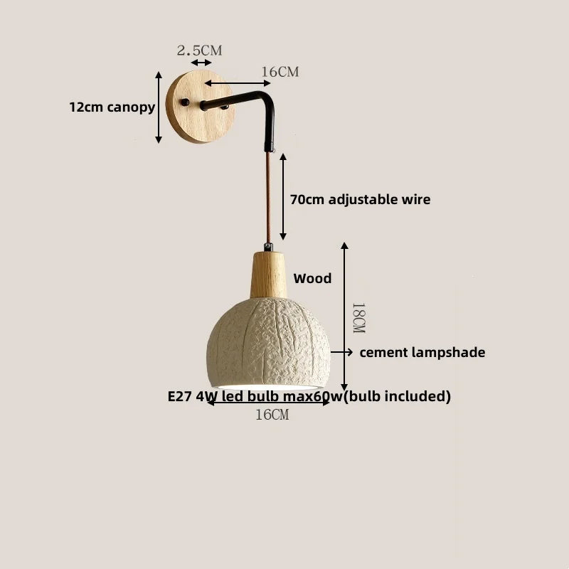 DecorBites™ Japanese Style LED Wood Wall Light with Pull Chain Switch for Bedroom and Restaurant