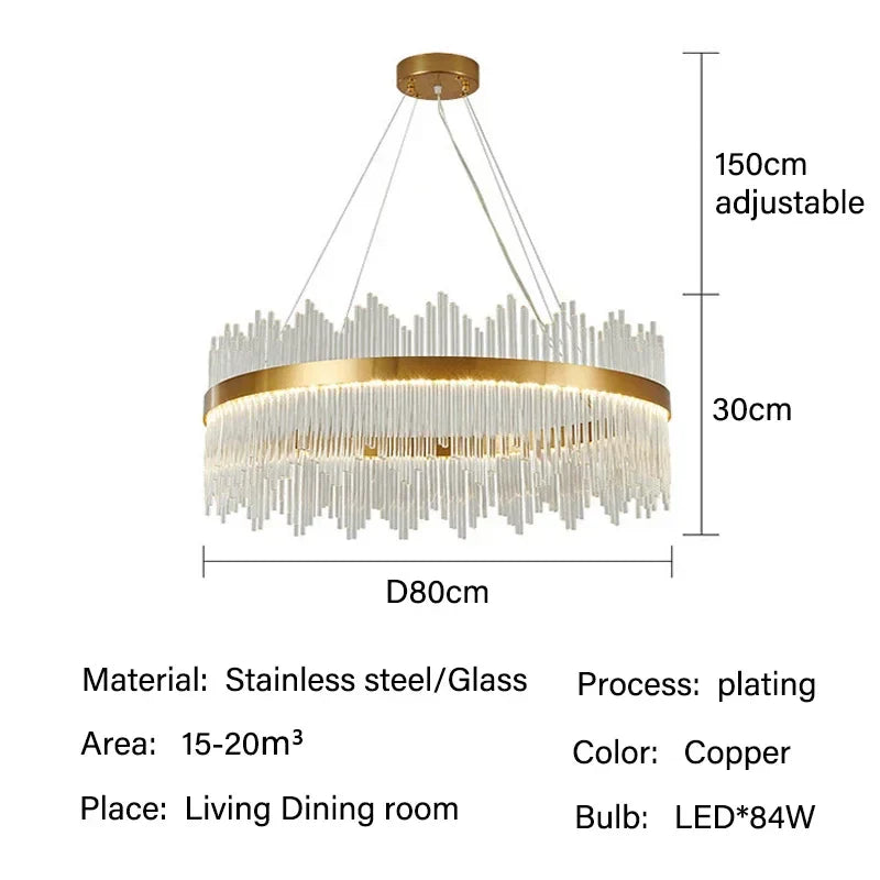 Decorbites™ Glasstab-LED-Hängeleuchter: Elegante Leuchte für die Einrichtung im Wohn-, Ess- und Schlafzimmer
