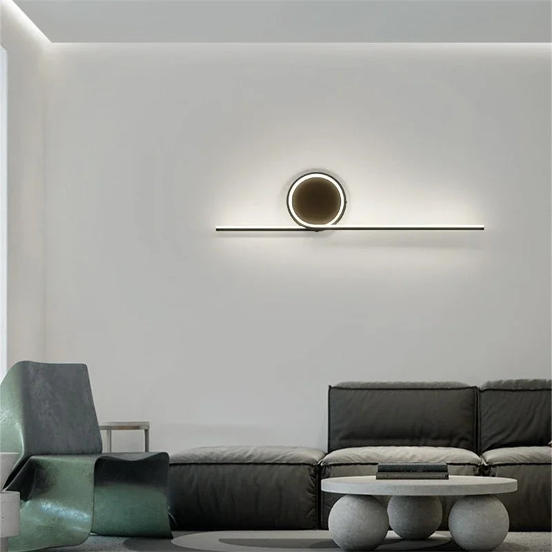 Decorbites™ Kreis Gerade Stange Wandlampe | Moderne Nordische LED Schlafzimmer Wohnzimmer Dekoration