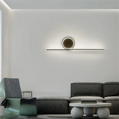 Decorbites™ Kreis Gerade Stange Wandlampe | Moderne Nordische LED Schlafzimmer Wohnzimmer Dekoration