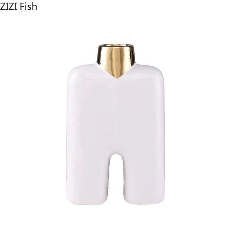 Gold Ceramic Desk Vase