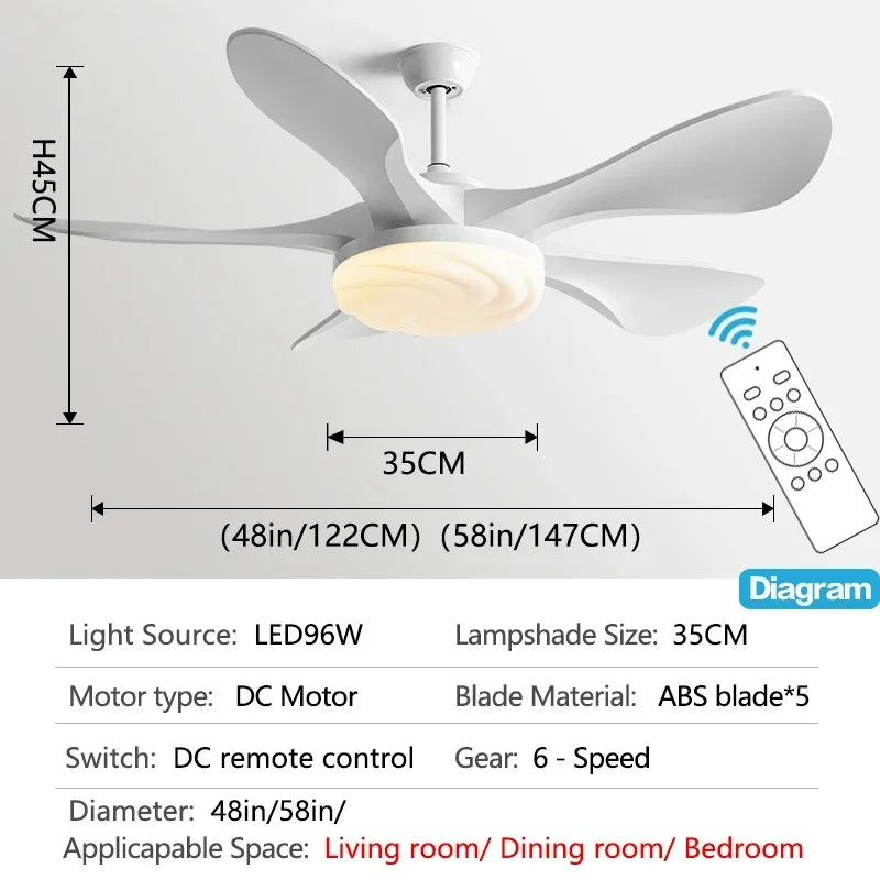 Decorbites™ 58" Moderne LED-Deckenleuchte mit starkem Wind für Wohnzimmer & Restaurant