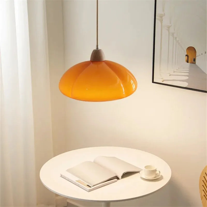 DecorBites™ Glass Pumpkin Chandelier for Restaurant Balcony and Bedroom Lighting
