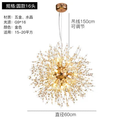 DecorBites™ Crystal Dandelion Pendant Lights for Chic Home Decor