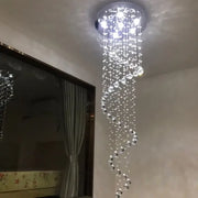 Crystal Spiral LED Chandelier D60cm High Ceiling