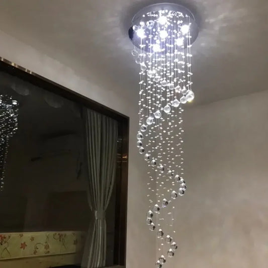 Decorbites™ Große LED-Kristall-Spiralen-Kronleuchter für modernes Wohnzimmer, Treppenhaus, Schlafzimmer, Hotel