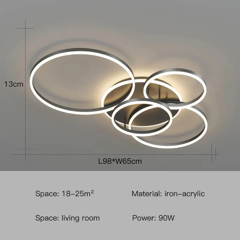 Minimalist Rings LED Pendant