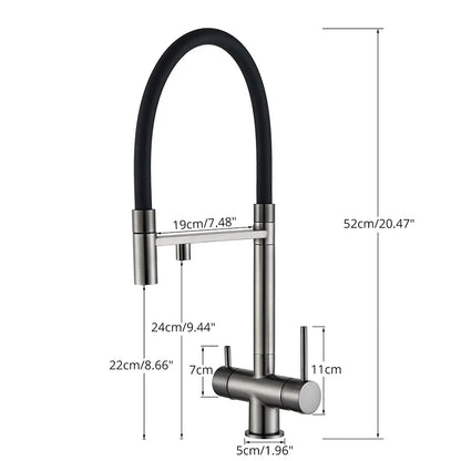 Decorbites™ Küchen-Wasserfilterarmatur mit doppeltem Auslauf, drehbarer Wasserreinigungs-Mischhahn
