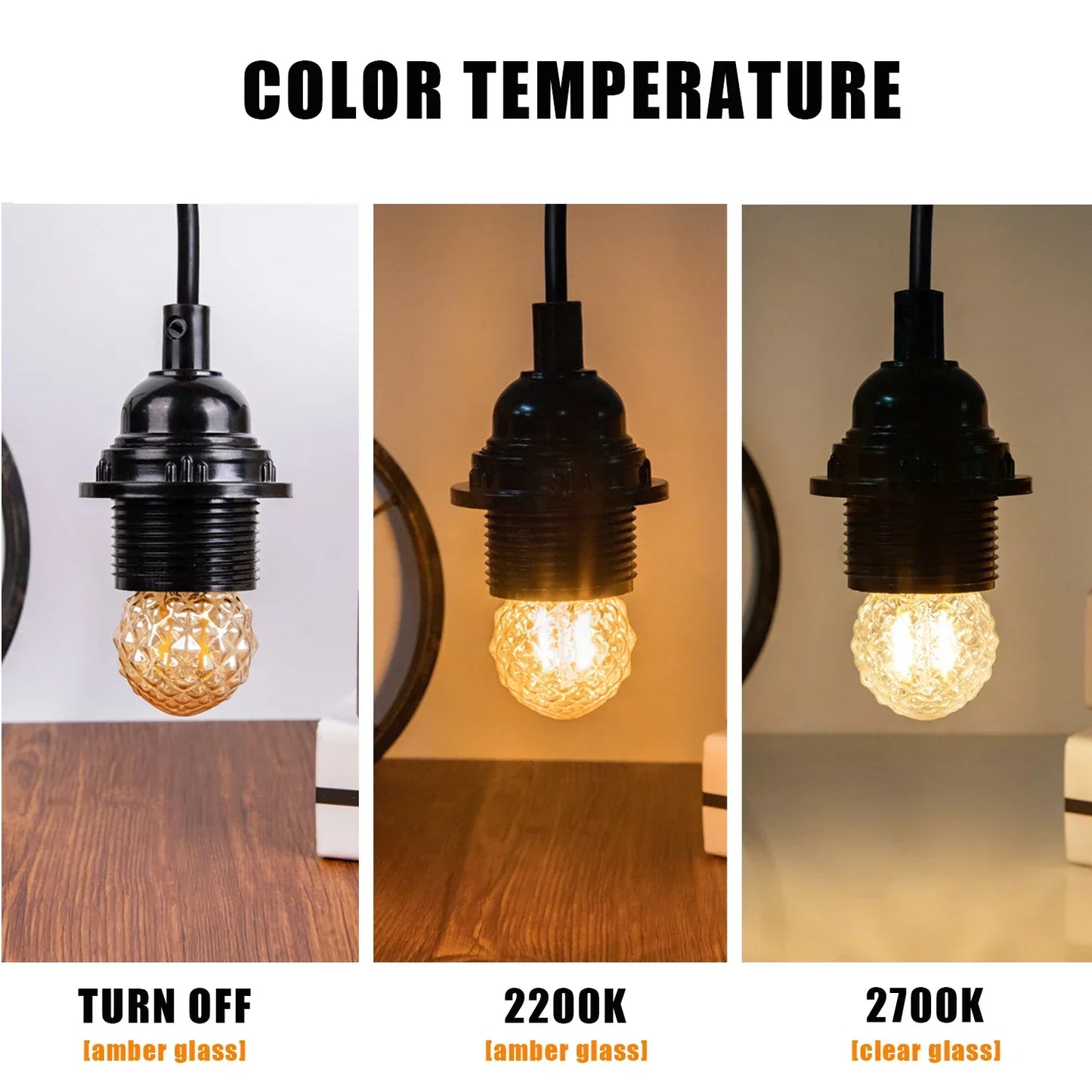 Decorbites™ G40 Globus-LED-Filament-Birnen dimmbar Vintage warmweiß E27 dekorativ Mini 1W