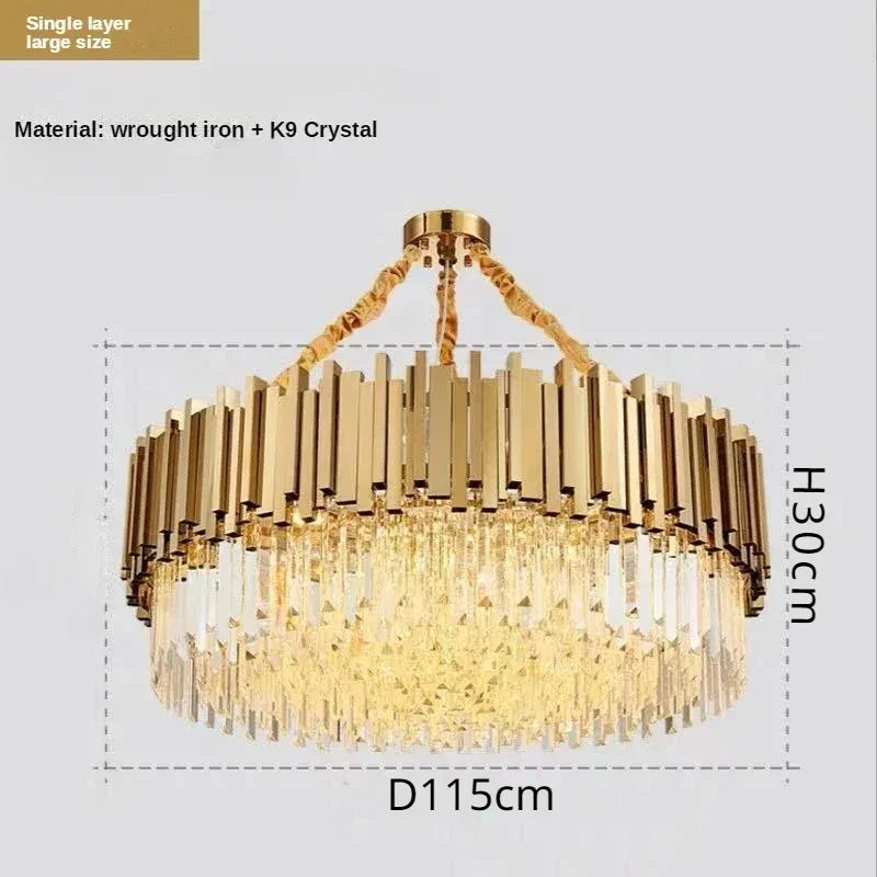 Decorbites™ Kristall-Deckenleuchter: Luxuriöse runde LED-Lampe für das Wohnzimmer, künstlerische Wohnraumausstattung
