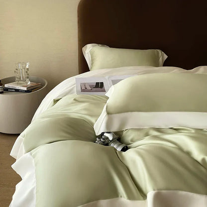 Decorbites™ Eukalyptusfaser-Bettwäsche-Set, Sommerkühle, Seidige Steppdecke, Bettbezug, Laken-Set