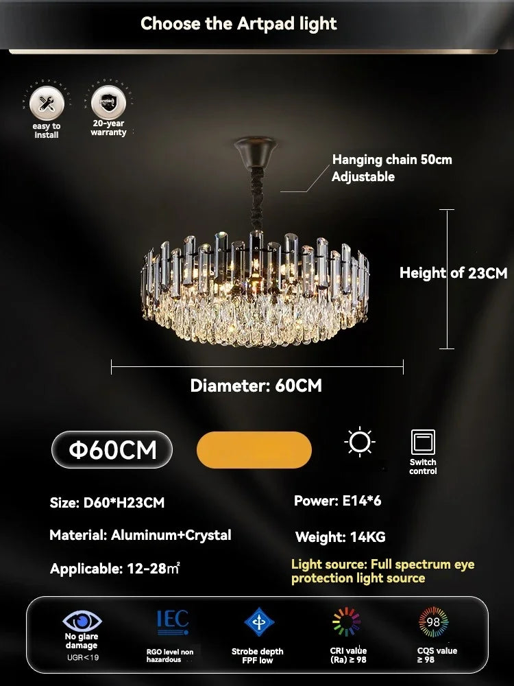 Decorbites™ Gold-Kristall-Deckenleuchter: Luxuriöser moderner LED-Hängeleuchter für die Einrichtung des Zuhauses