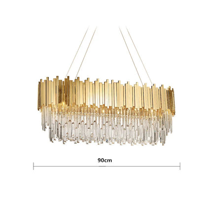 Decorbites™ Crystal-LED-Pendantleuchten: Luxuriöse Goldvergoldete Metall-Hängeleuchte für Wohnzimmer, Esszimmer, Schlafzimmer