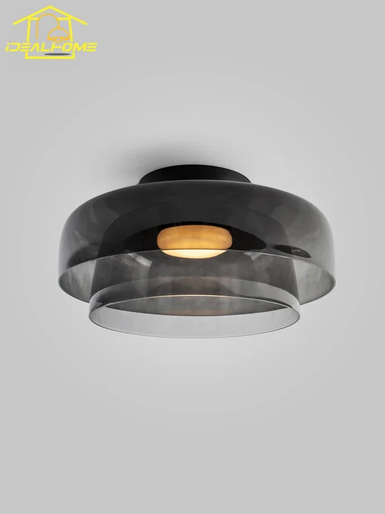Decorbites™ Glas-LED-Deckenleuchte in Bernstein/Grau/Grün – Moderne Innenbeleuchtung für verschiedene Räume