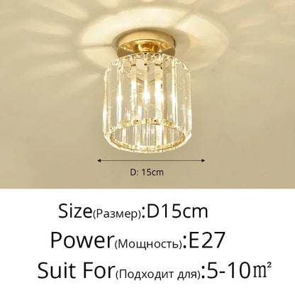 DecorBites™ Crystal Glass LED Chandelier for Modern Living, Study, and Aisle Lighting