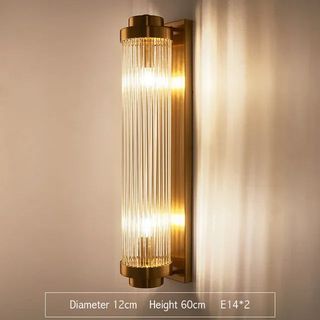 DecorBites™ Gold Crystal Wall Lights: Elegant LED Sconce for Bedroom, Living Room & Bathroom