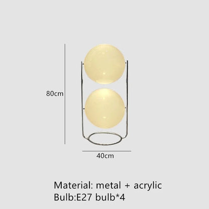 DecorBites™ Garrault LED Chrome Metal Ball Floor Lamp with White Acrylic Shade