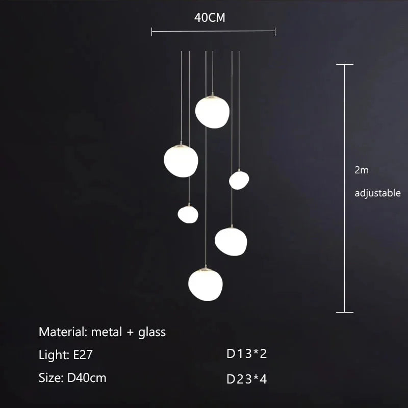 DecorBites™ Gregg Glass Pendant Light, Modern LED Hanging Lamp for Dining Kitchen Loft