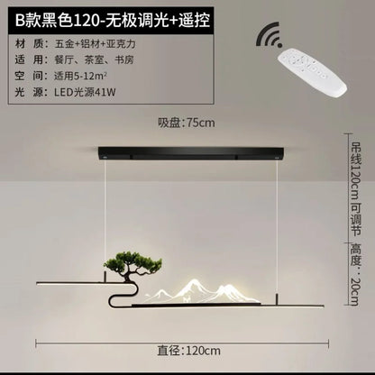 Decorbites™ Acryl-Berggipfel-Hängeleuchten für chinesisches Wohnzimmer, Arbeitszimmer, Zen-Restaurant