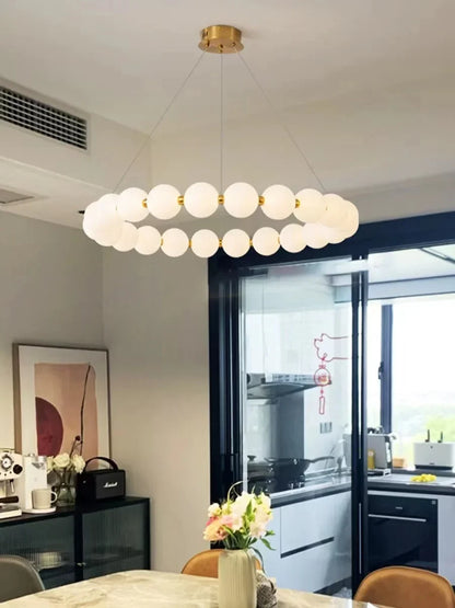 Nordic Magic Bean Round Gold Pendant Light