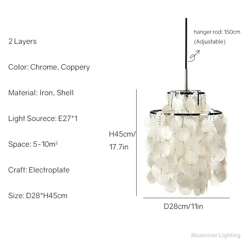 Decorbites™ Äolische Glocken Muschel-Lüster für mediterranes Wohnzimmer, Geschäft, Bar und Restaurant