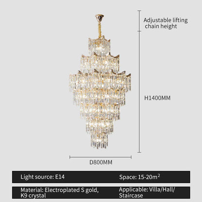 Decorbites™ Elegante Kristall-Kronleuchter für Duplex-Wohnzimmer, Hotelfoyer – Luxuriöse Atmosphäre