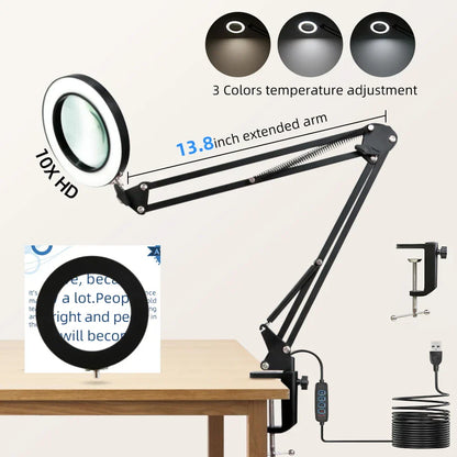 DecorBites™ Double Head LED USB Table Lamp – Stepless Dimmable for Office, Study, Reading